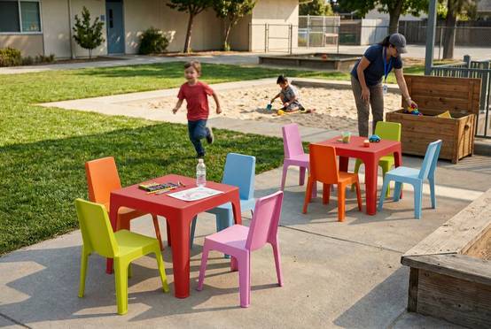 Garbar - Chaises et table pour enfants Julieta garbar plastique multicolore (Lot de 4+1) - Image 5