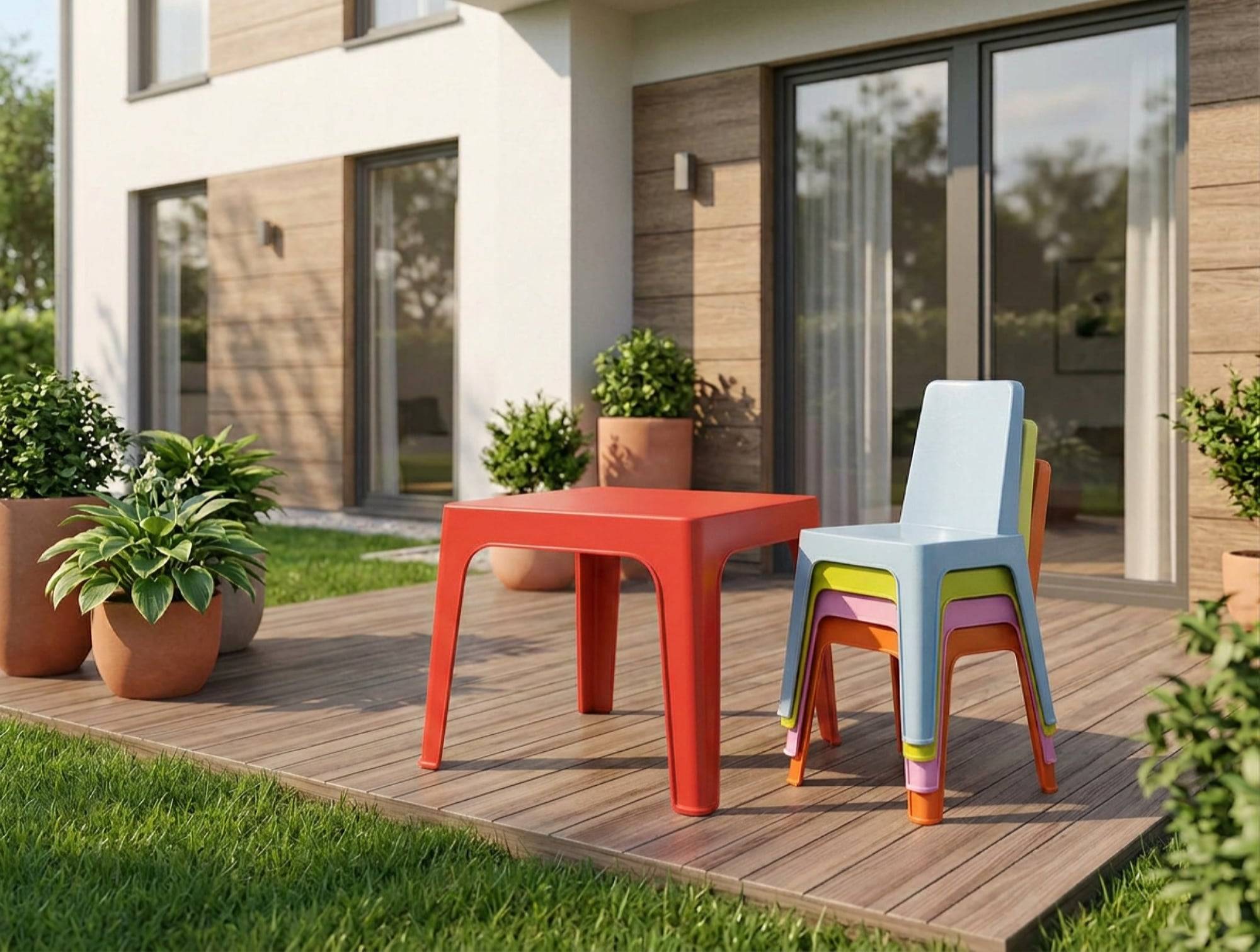 Garbar - Chaises et table pour enfants Julieta garbar plastique multicolore (Lot de 4+1) - Image 4