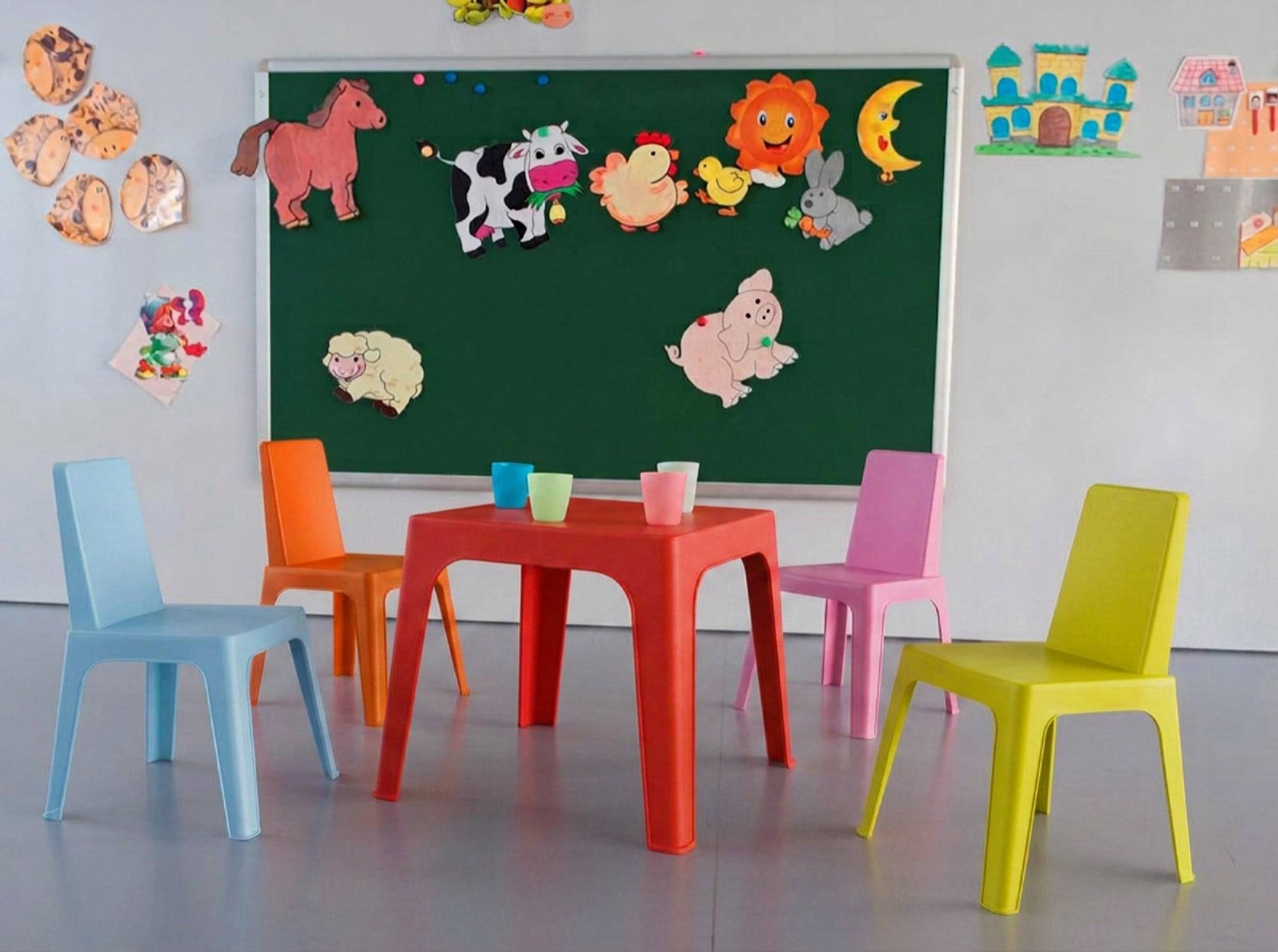 Garbar - Chaises et table pour enfants Julieta garbar plastique multicolore (Lot de 4+1) - Image 2