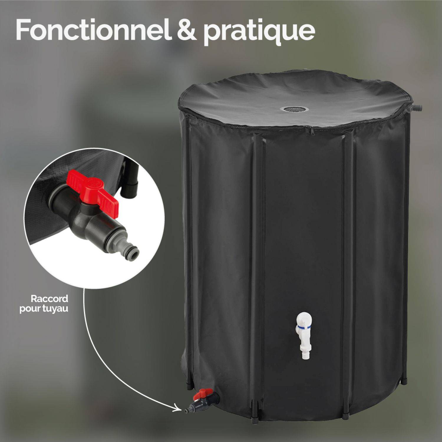 Raccord, connecteur de tuyau pour récupérateur d'eau de pluie - Linxor - Image 2