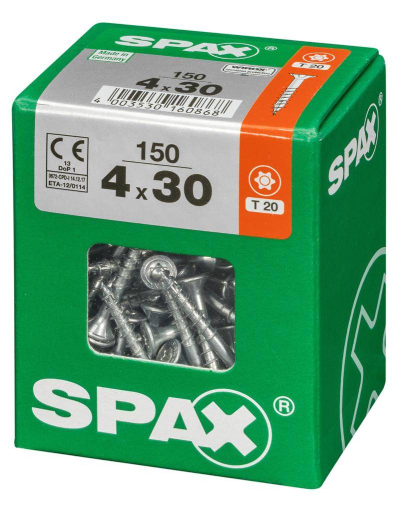 Spax - Lot de 150 vis acier tête fraisée torx SPAX, Diam.4 mm x L.30 mm - Image 4