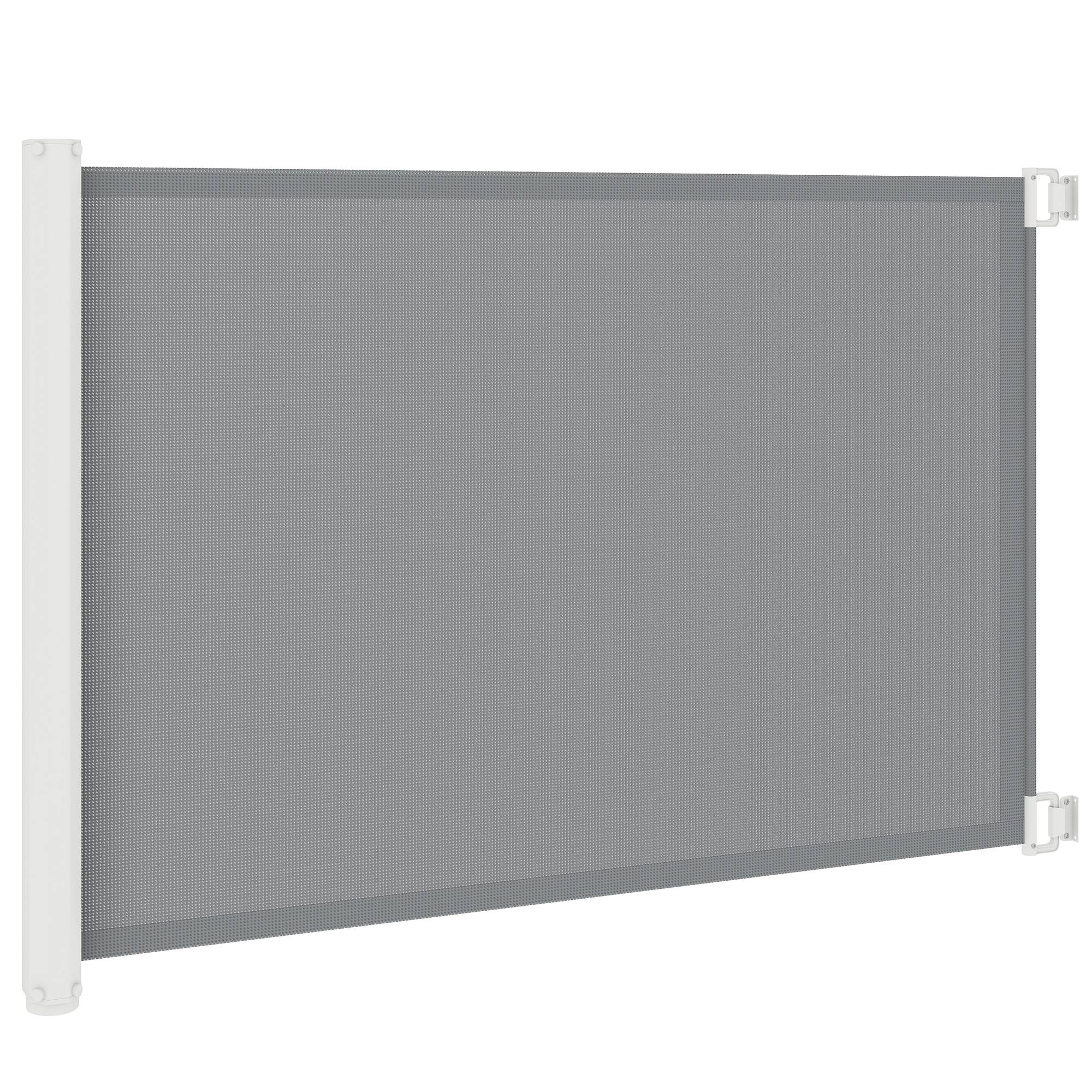 Barrière de sécurité rétractable métal teslin chiens gain de place 115x83cm gris - ComfortXL Outdoor Living - Image 2