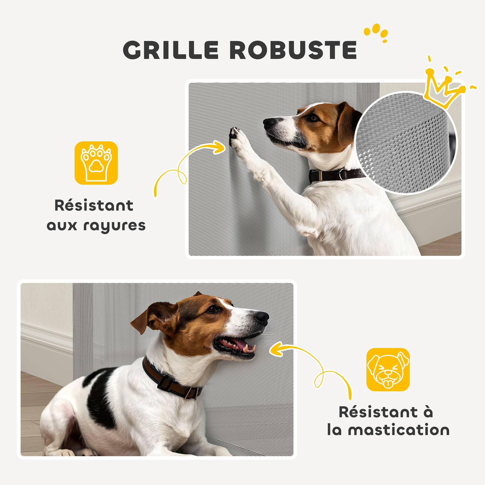 Barrière de sécurité rétractable métal teslin chiens gain de place 115x83cm gris - ComfortXL Outdoor Living - Image 10