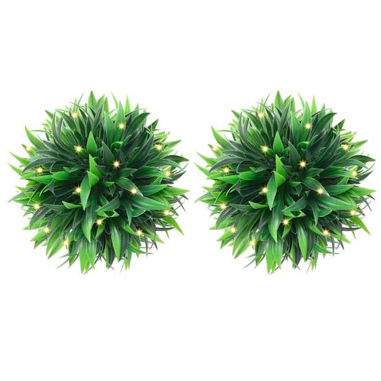 Boules de buis artificielles polyéthylène vert 20 x 20 x 20 cm, poids:0.65kg - PANGIVO - Image 1