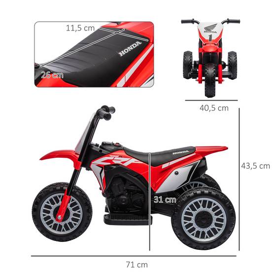 Moto électrique enfant Honda, 3 km/h, sons, 18-36 mois, rouge - Image 5