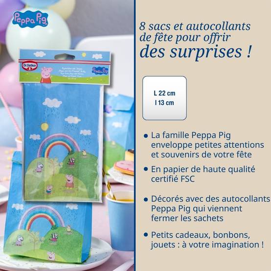 Lot de 8 sachets biscuits avec autocollants Dr. Oetker Peppa Pig - Image 3