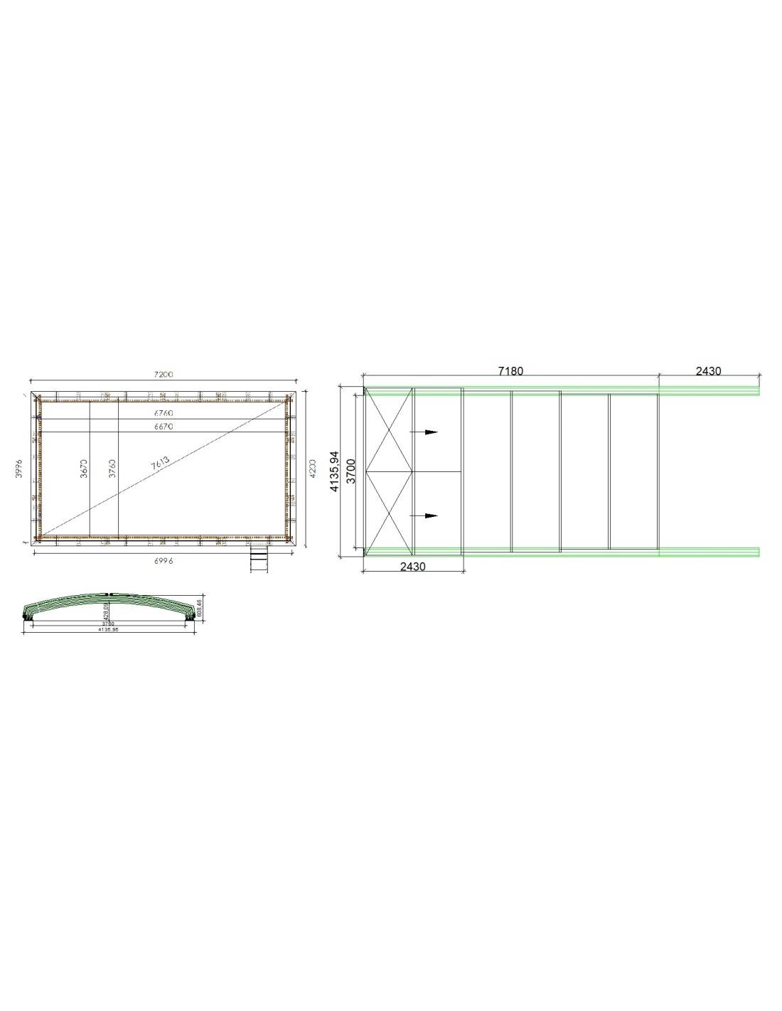 Altanka - Abri de piscine Skyline pour les modèles 7,20x4,20 m - BAS58, BAS758 - polycarbonate alvéolaire 8 mm - Couleur Ral7016 Graphite - ECO317 - Image 2
