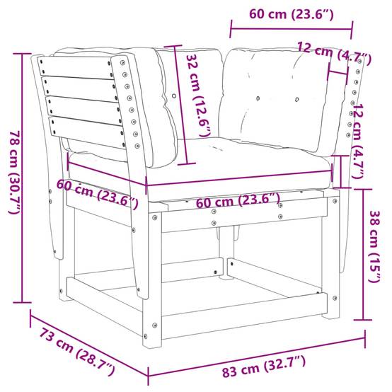 Prolenta Premium - Banc de jardin Blanc 73 X 83 cm - Prolenta Premium - Image 10