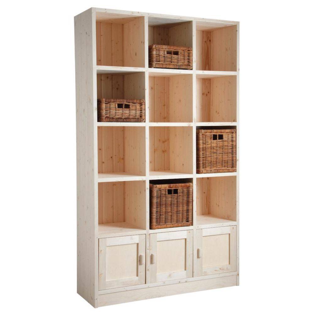 Aubry Gaspard - Bibliothèque 12 cases 3 portes en épicéa brut - Image 3
