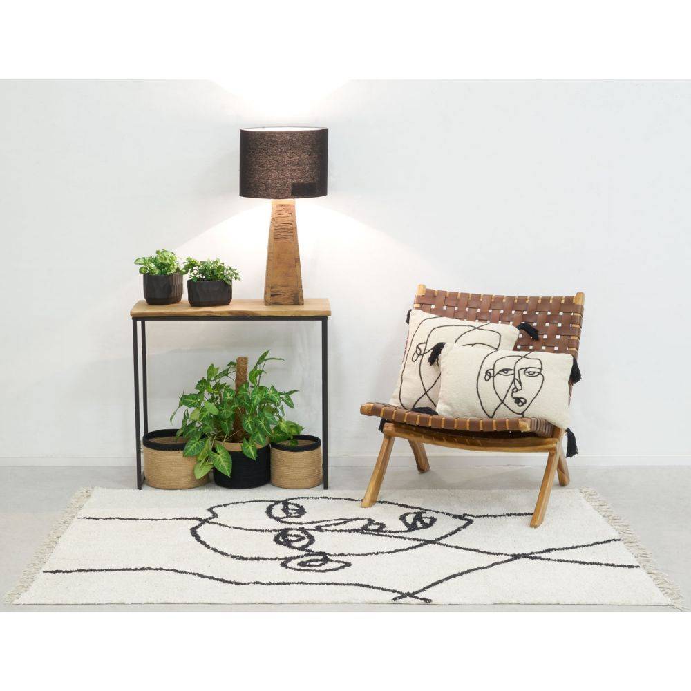 Aubry Gaspard - Tapis en coton Visage abstrait 180 x 120 cm - Image 2
