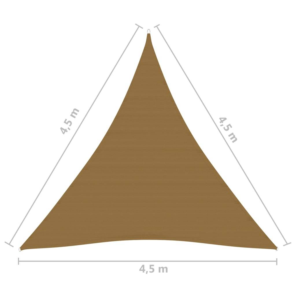 Helloshop26 - Voile toile d'ombrage parasol 160 g/m² 4,5 x 4,5 x 4,5 m PEHD taupe - Image 6