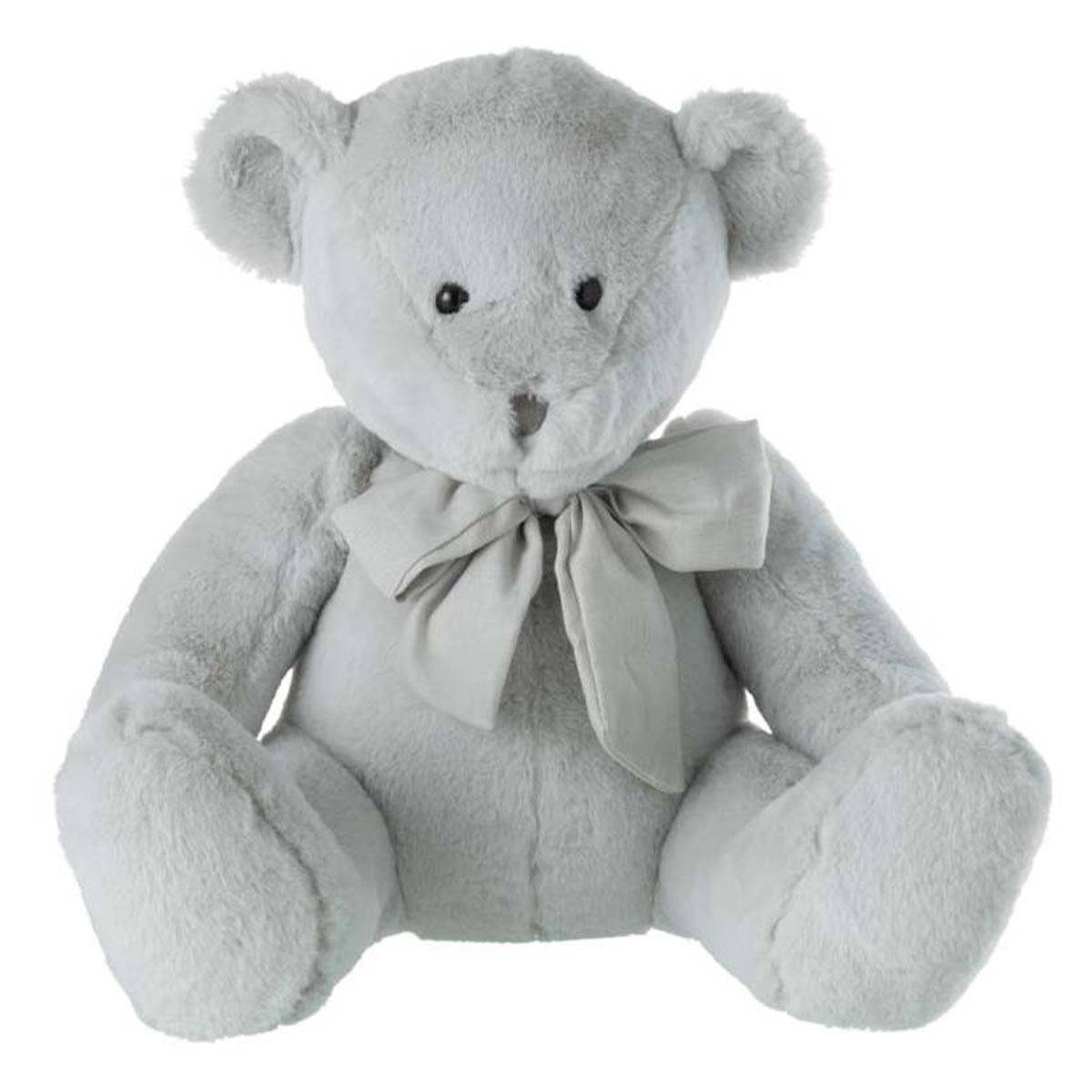 Peluche Enfant "Ourson Nœud" 34cm Gris - Image 1