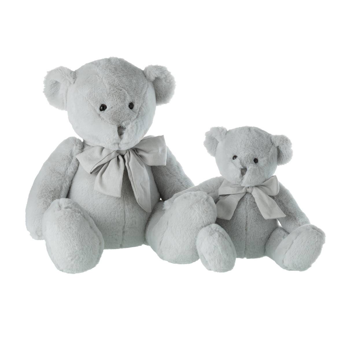 Peluche Enfant "Ourson Nœud" 34cm Gris - Image 2