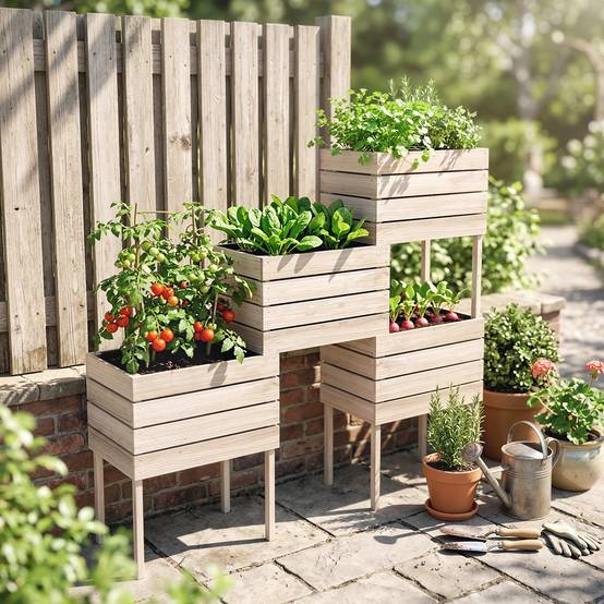 Sans Marque - Jardinière surélevée résistante intempéries bois massif 50x30x60 cm naturelle - Image 4