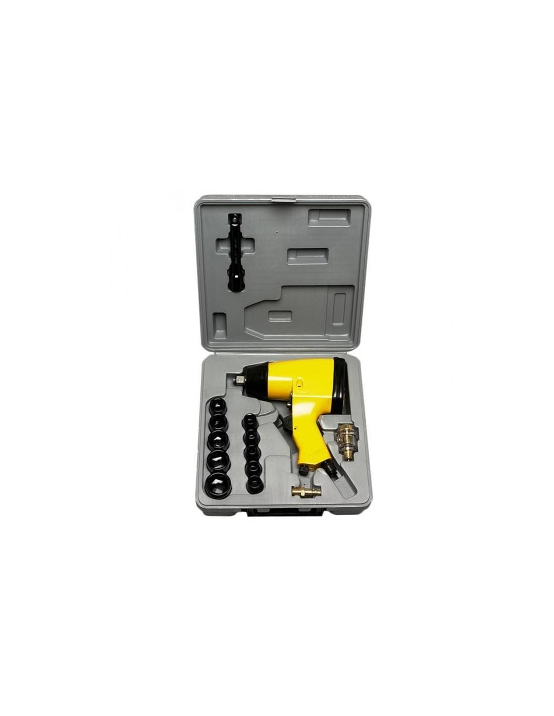 Coffret Clé à Choc 1/2 Pneumatique + 10 Douilles Et Accessoires