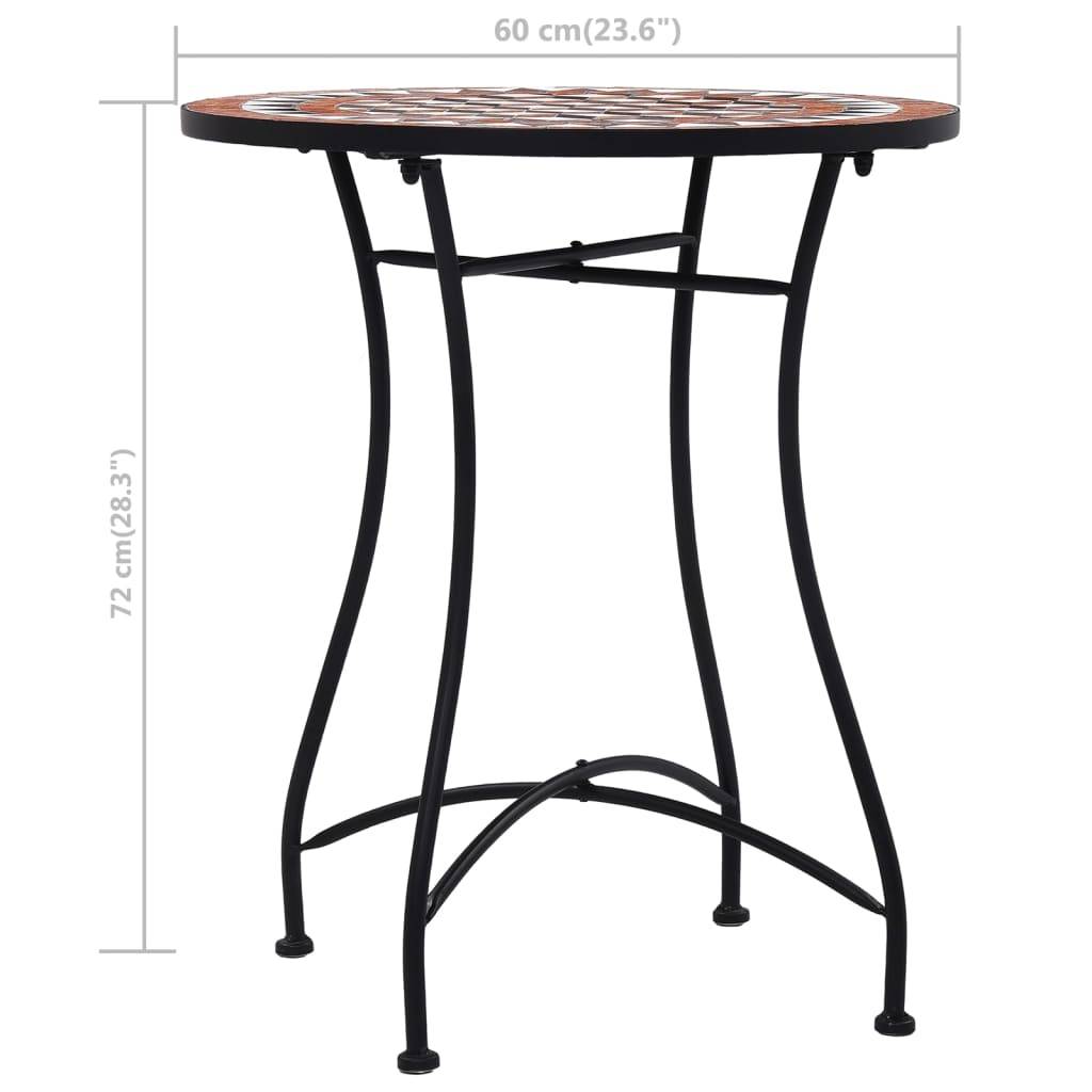 Maison Chic - Table de jardin - Table de bistro mosaïque Marron 60 cm Céramique HL905 - Image 7