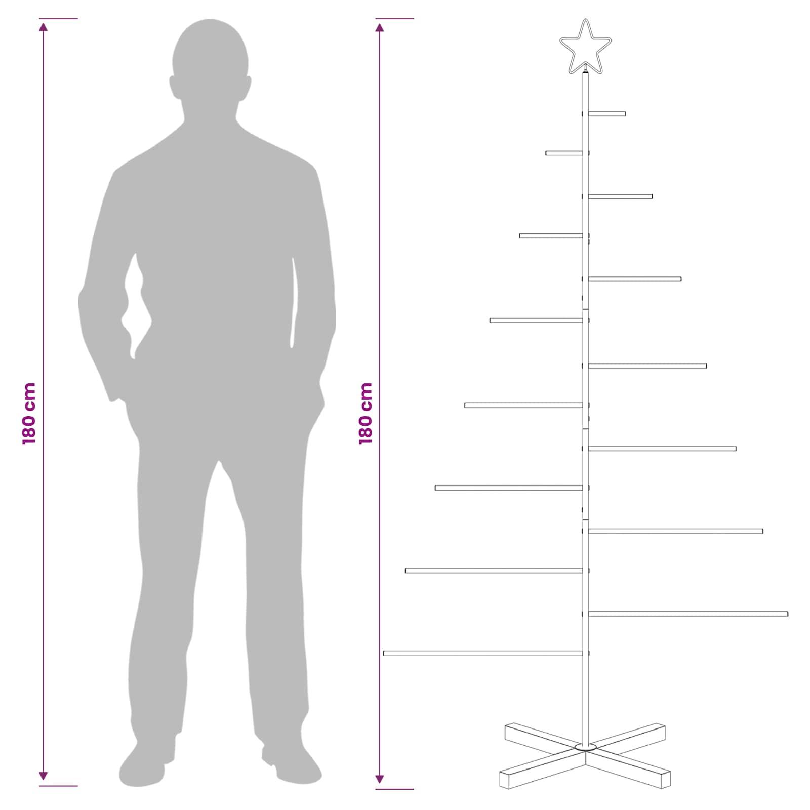Vidaxl - Sapin de Noël en métal avec support KUOPIO 180 cm Acier Blanc vidaXL 42053935 - Image 8