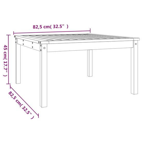Table de jardin | Table d'extérieur marron miel 82,5x82,5x45 cm bois massif de pin - Image 8