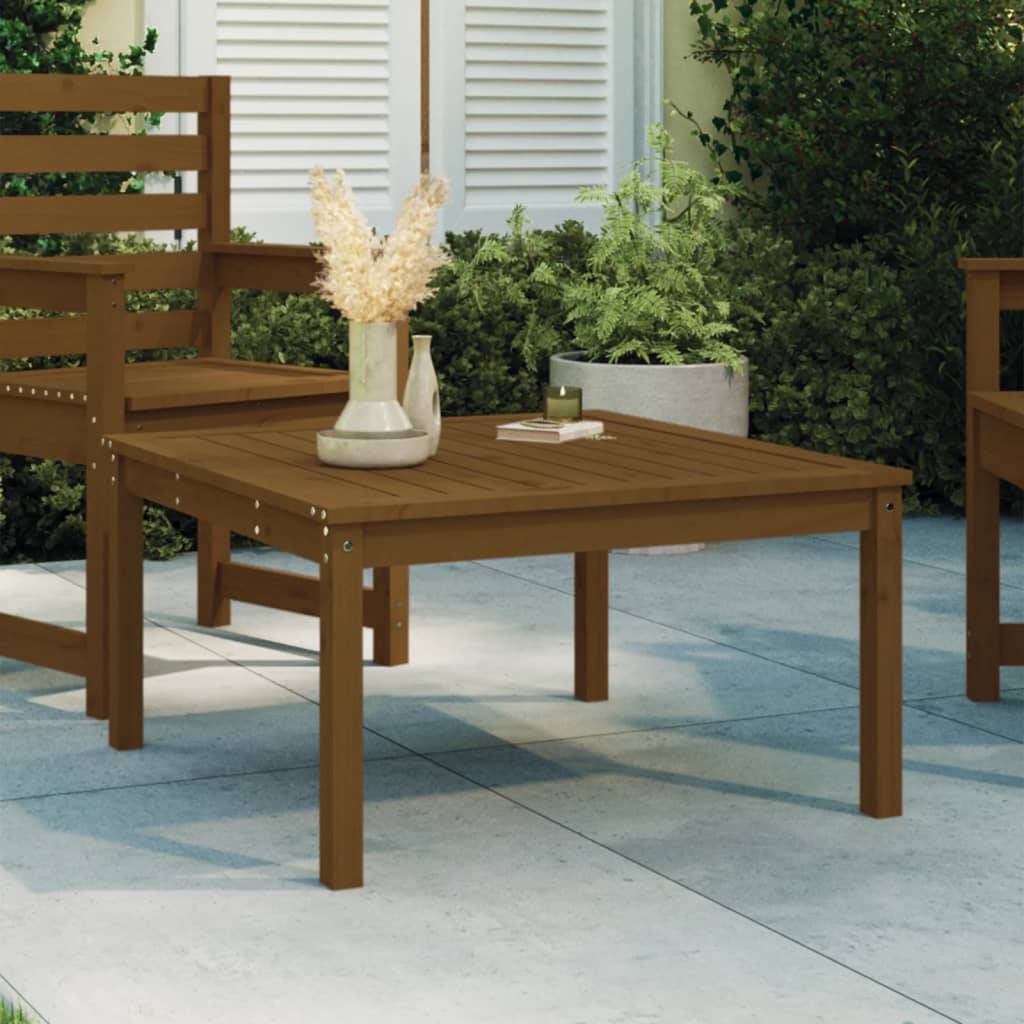 Table de jardin | Table d'extérieur marron miel 82,5x82,5x45 cm bois massif de pin - Image 2