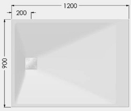 Receveur ONYX blanc 1600x700mm avec bonde - AKW - 12830WH-CH - Image 3