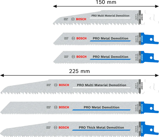 Coffret 6 lames PRO Demolition pour scies sabres - BOSCH - 2607011820 - Image 9