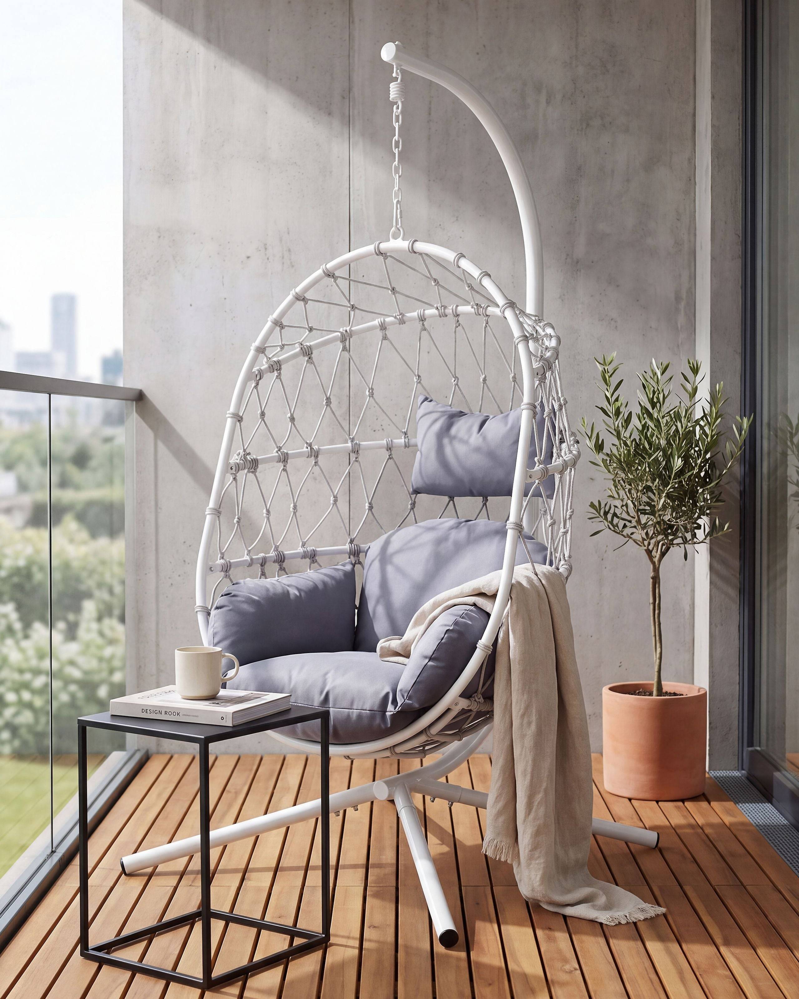Beliani - Chaise porte-à-faux Tissu Blanc ADRIA - 108x100x190- Beliani - Image 1