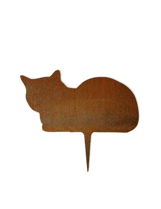 Chat Allongé Métal Acier Corten Brut 25cm - madecoupesurmesure - Image 2
