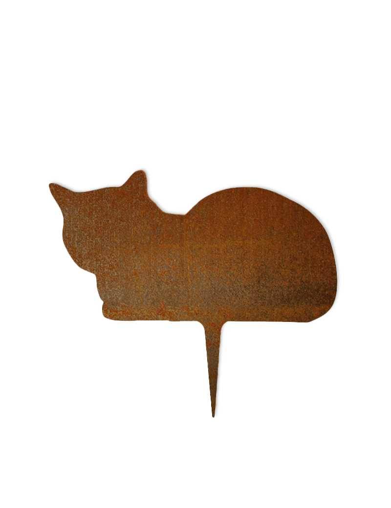 Chat Allongé Métal Acier Corten Brut 25cm - madecoupesurmesure - Image 2