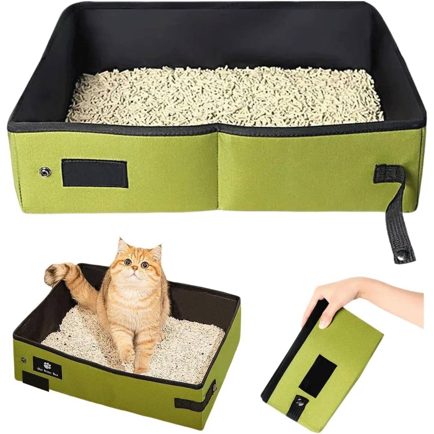 DtopbuyAge - Bac à litière pliable pour chat - Portable, imperméable S DtopbuyAge - Image 2