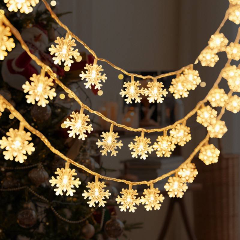 Guirlande lumineuse solaire 7 m/50 LED, 8 modes, lumières de Noël blanc chaud, étanche, pour intérieur et extérieur, jardins et Noël. - Image 1