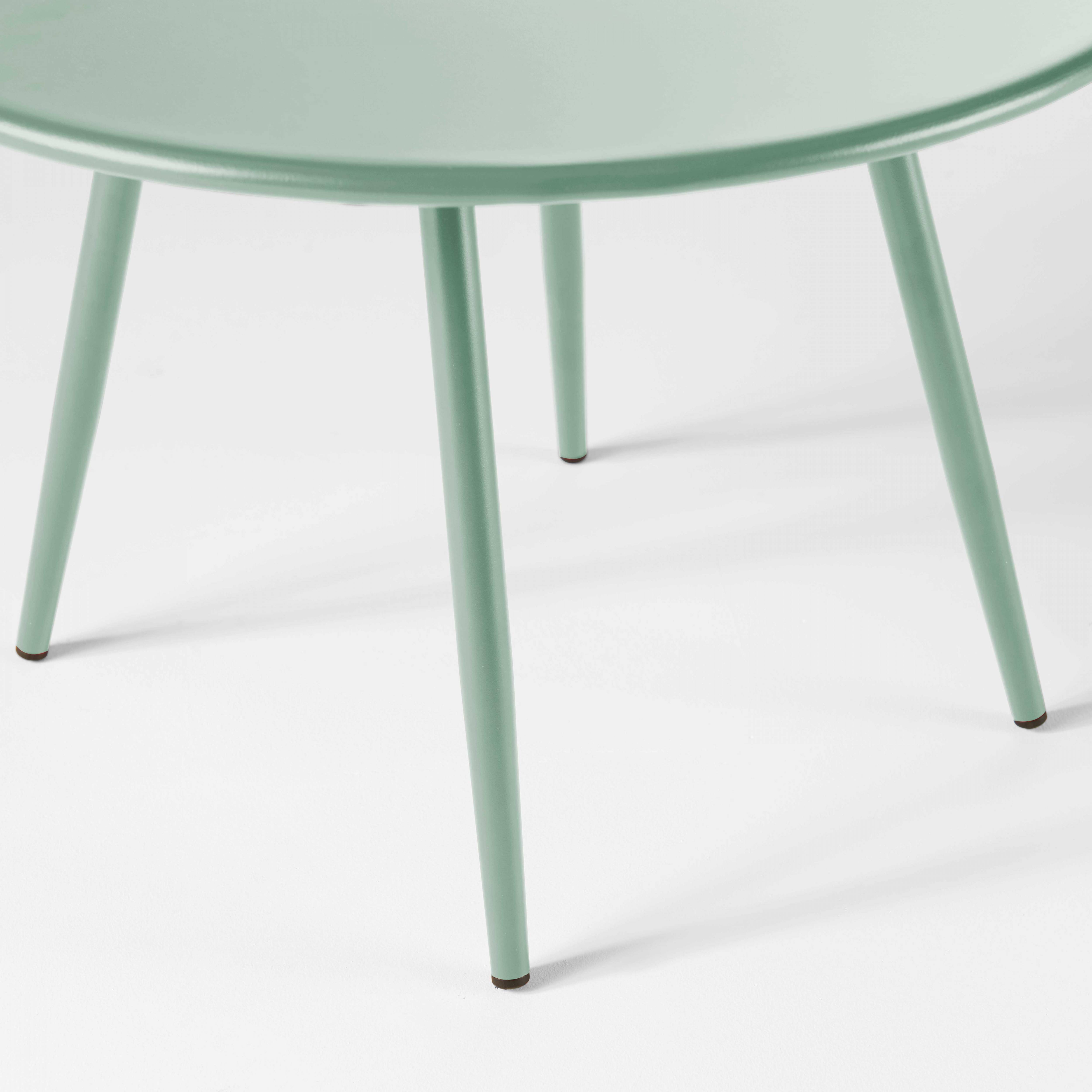 Oviala - Table basse de jardin ronde en métal vert sauge 50 cm Palavas - Oviala - Image 5
