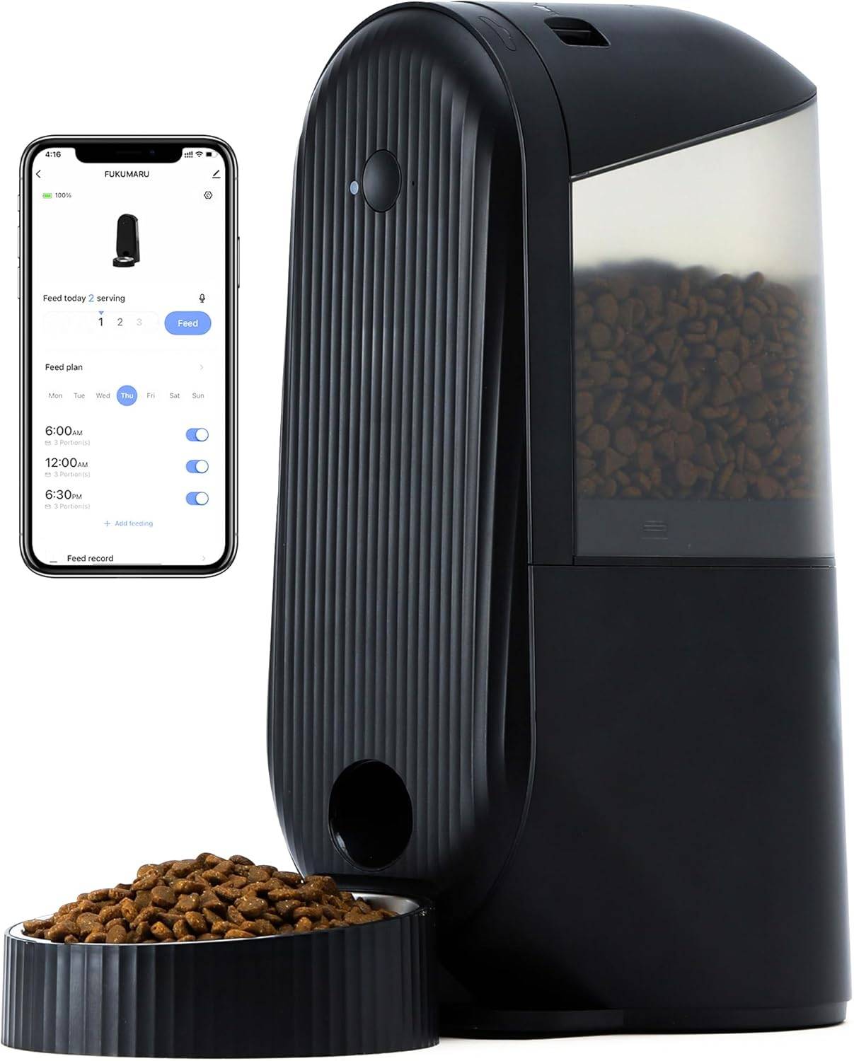 Distributeur automatique de nourriture de 4L pour chat noir Vendos85