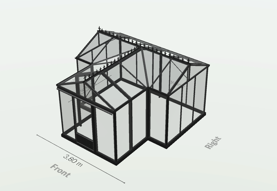 25m² -  Serre en verre trempé - Euro T Classic - Laquée - 25m² - vert sapin - L'atelier Des Serres - Image 7