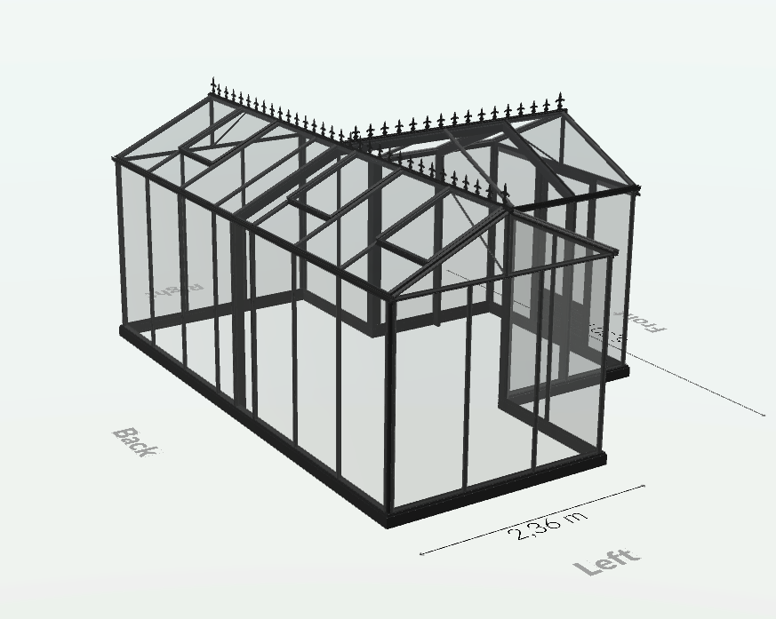 25m² -  Serre en verre trempé - Euro T Classic - Laquée - 25m² - vert sapin - L'atelier Des Serres - Image 6
