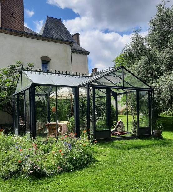 25m² - Serre en verre trempé - Euro T Classic - Laquée - 25m² - vert sapin - L'atelier Des Serres - Image 2
