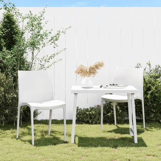 Chaises de jardin blanc polypropylène 50 x 46 x 80 cm (lot de 2) - PANGIVO - Image 1
