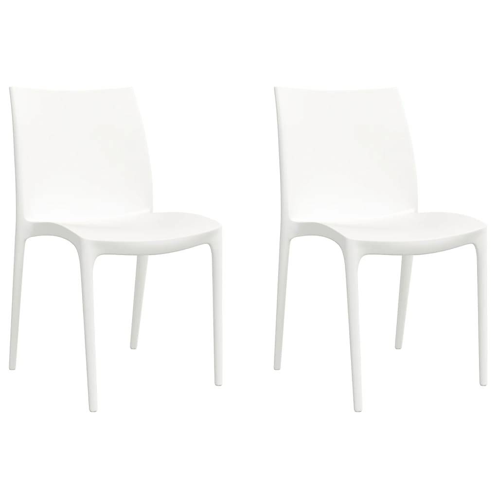 Chaises de jardin blanc polypropylène 50 x 46 x 80 cm (lot de 2) - PANGIVO - Image 2