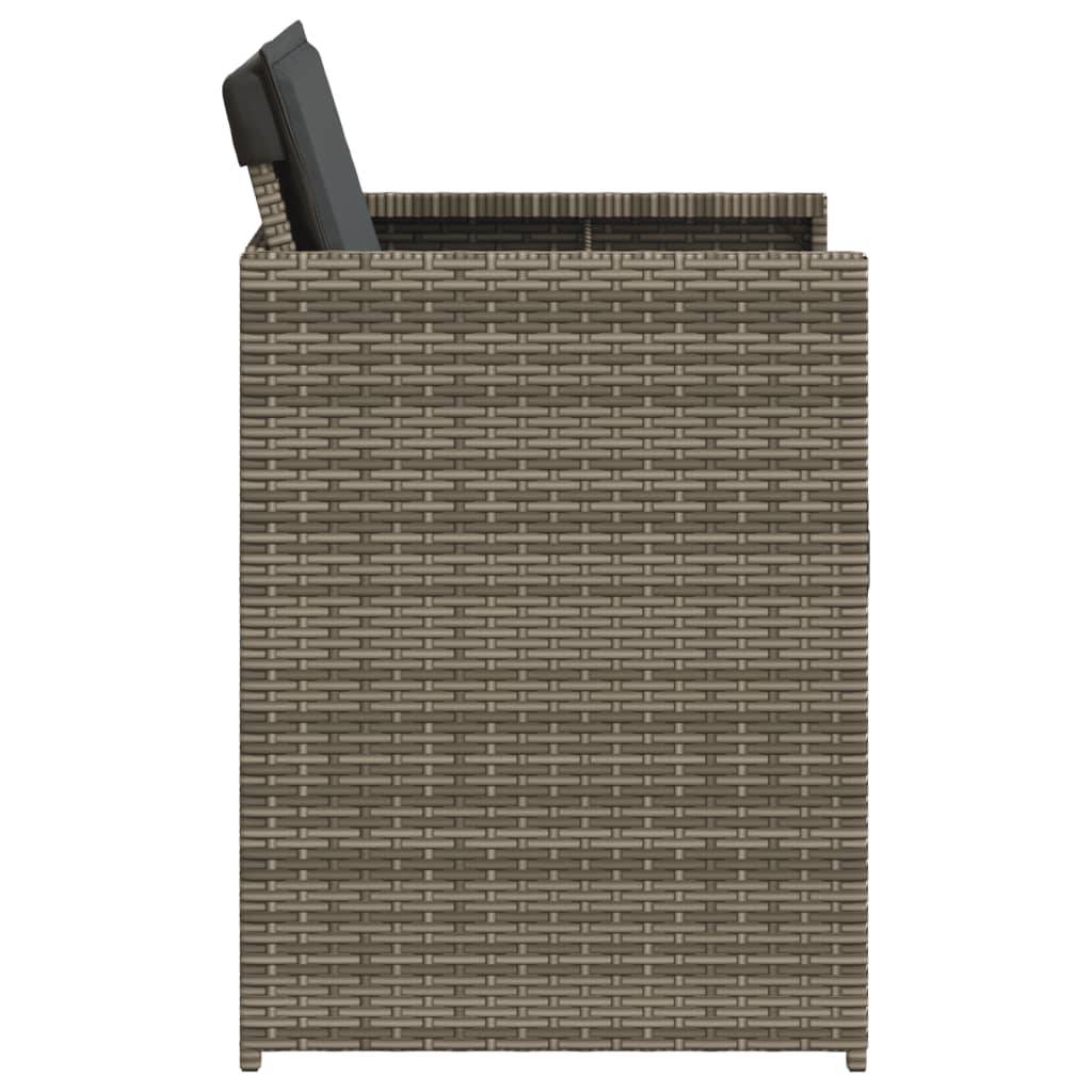 Vidaxl - Chaises de jardin avec coussins lot de 4 gris résine tressée vidaXL 364985 - Image 7