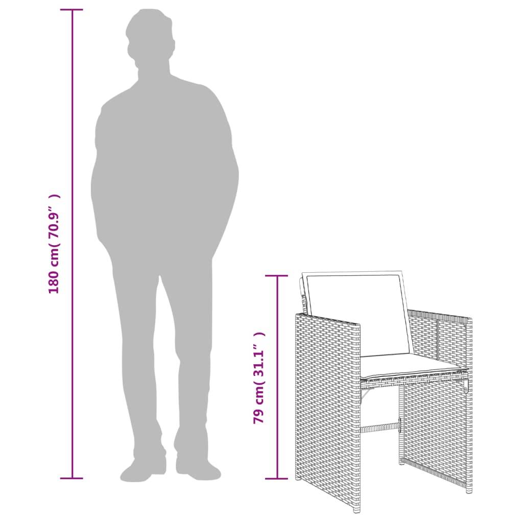 Vidaxl - Chaises de jardin avec coussins lot de 4 gris résine tressée vidaXL 364985 - Image 3