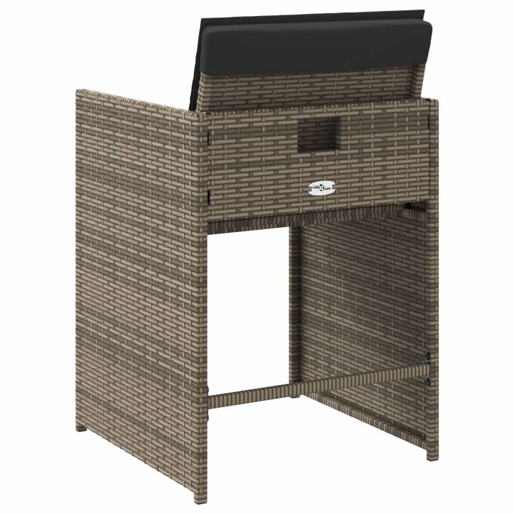 Vidaxl - Chaises de jardin avec coussins lot de 4 gris résine tressée vidaXL 364985 - Image 8