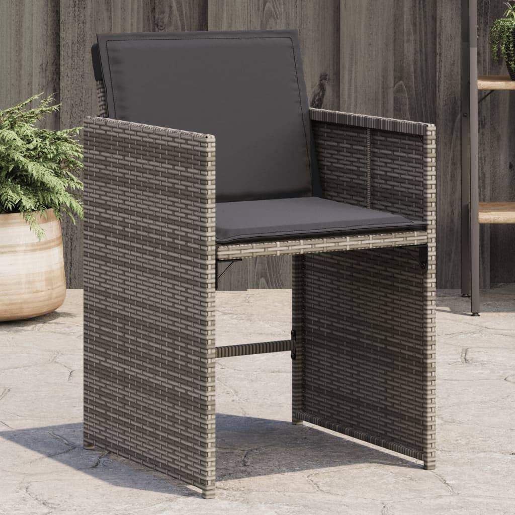 Vidaxl - Chaises de jardin avec coussins lot de 4 gris résine tressée vidaXL 364985 - Image 1