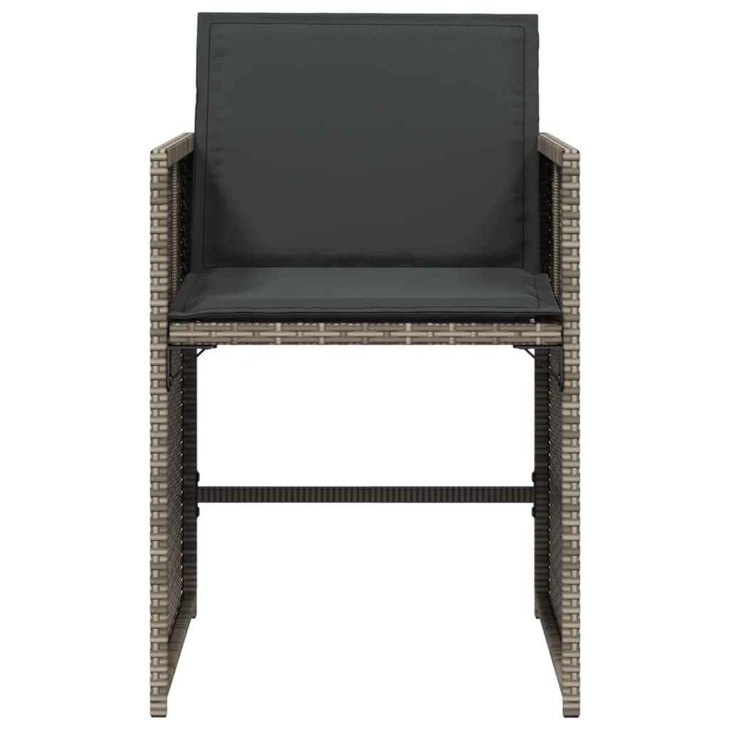 Vidaxl - Chaises de jardin avec coussins lot de 4 gris résine tressée vidaXL 364985 - Image 9