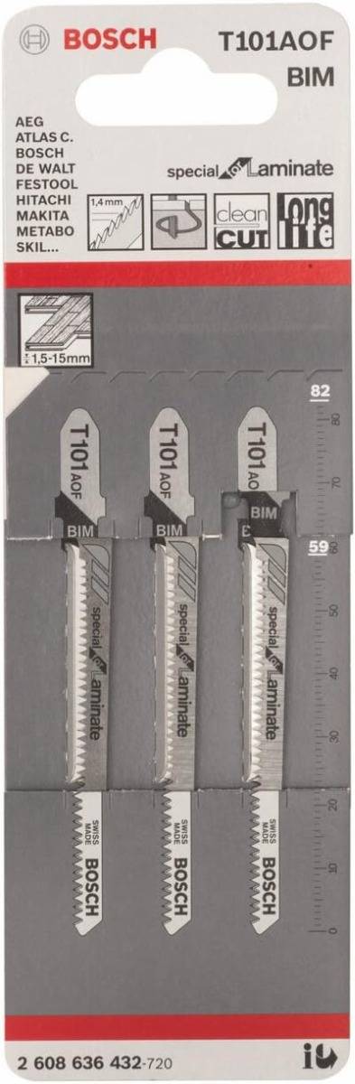 Bosch - 3 x lame de scie sauteuse T 101 AOF special for laminate - BOSCH - 2608636432 - Image 1
