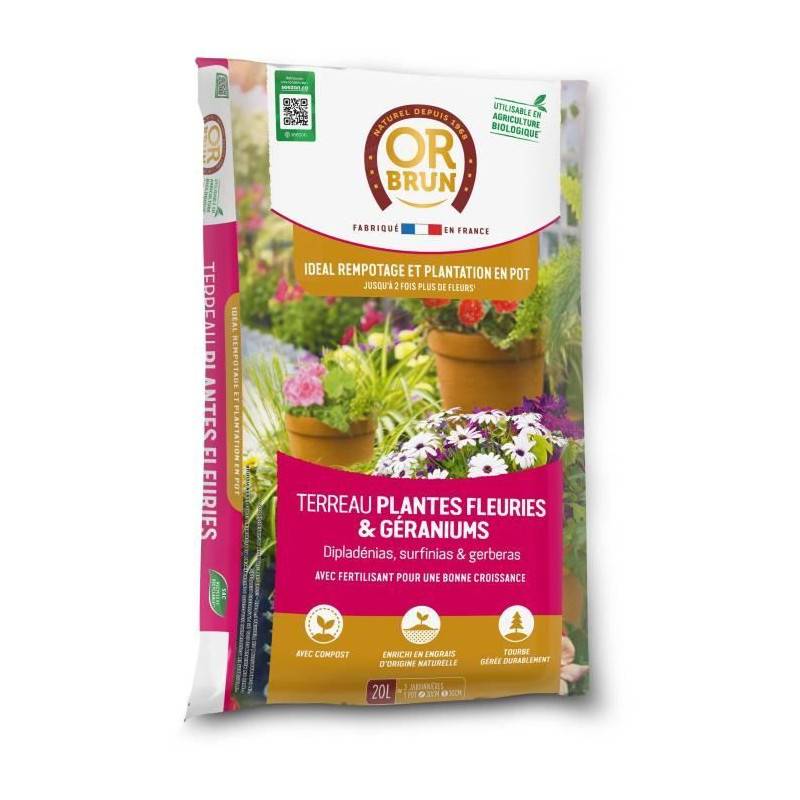 Or Brun - Terreau Plantes Fleuries Et Geraniums - Or Brun - Obrtger20n - 20 L
