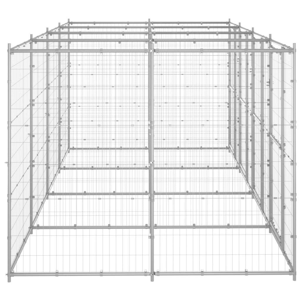 Helloshop26 - Chenil extérieur cage enclos parc animaux chien extérieur acier galvanisé 9,68 m² - Image 4