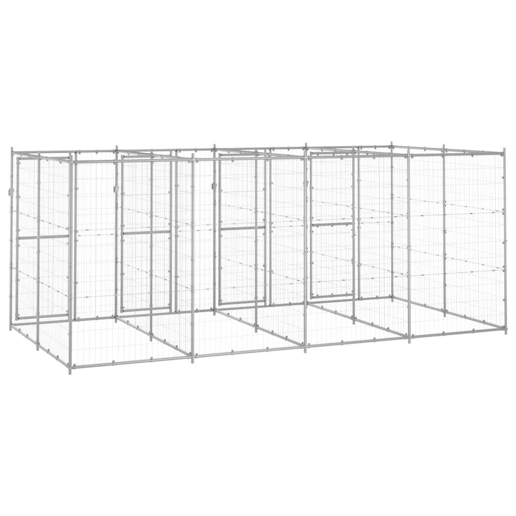 Helloshop26 - Chenil extérieur cage enclos parc animaux chien extérieur acier galvanisé 9,68 m² - Image 5