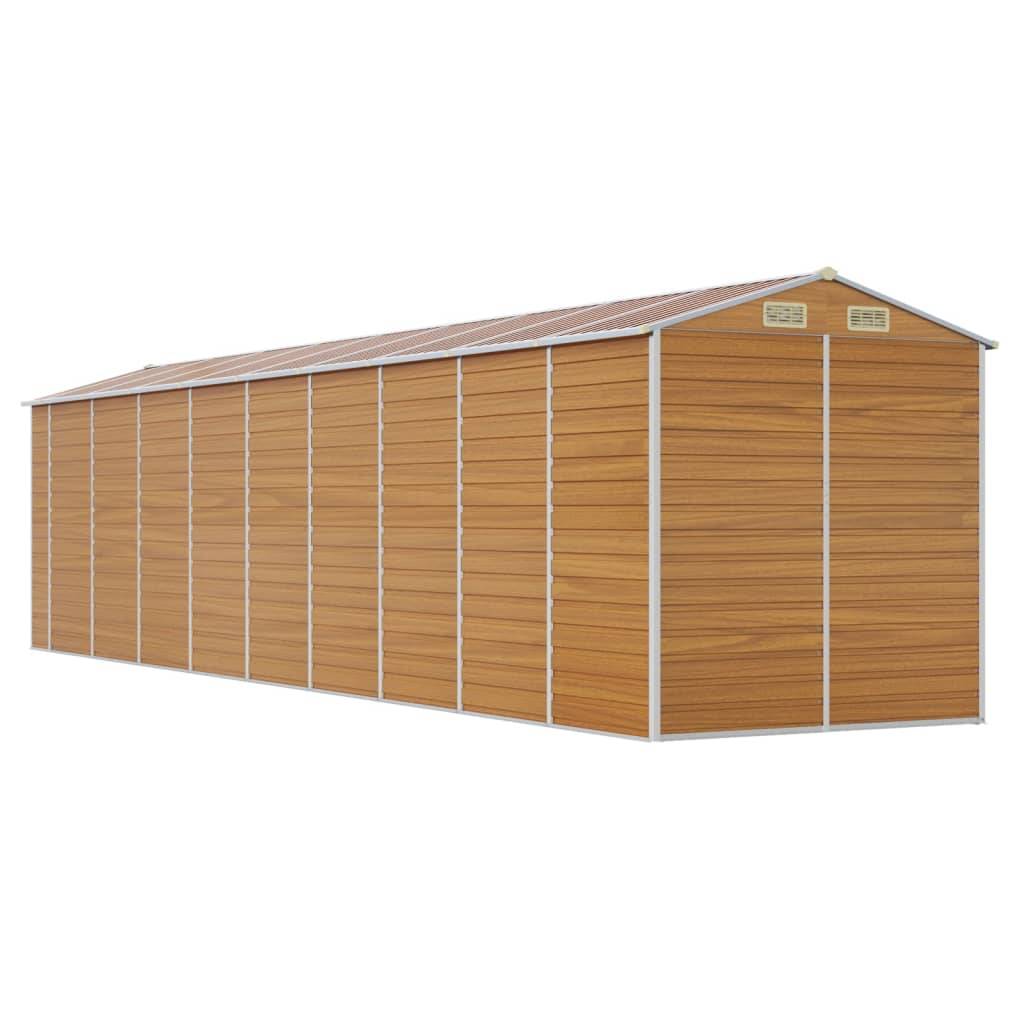 Vidaxl - Abri de jardin marron clair 191x810x198 cm acier galvanisé vidaXL 3188283 - Image 8