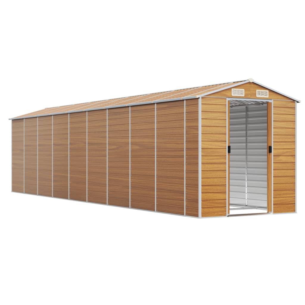Vidaxl - Abri de jardin marron clair 191x810x198 cm acier galvanisé vidaXL 3188283 - Image 9