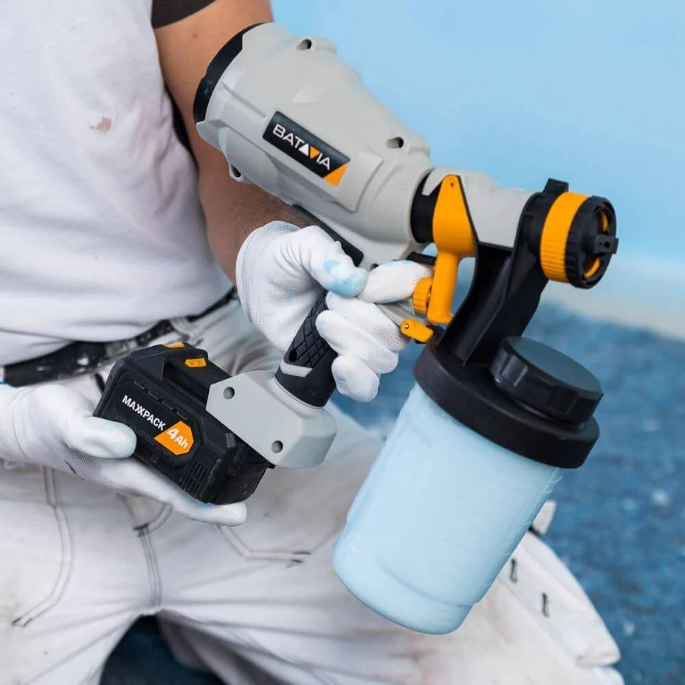 Pistolet à peinture sans fil - 18V - Réservoir 900 ml - Débit réglable - Image 6