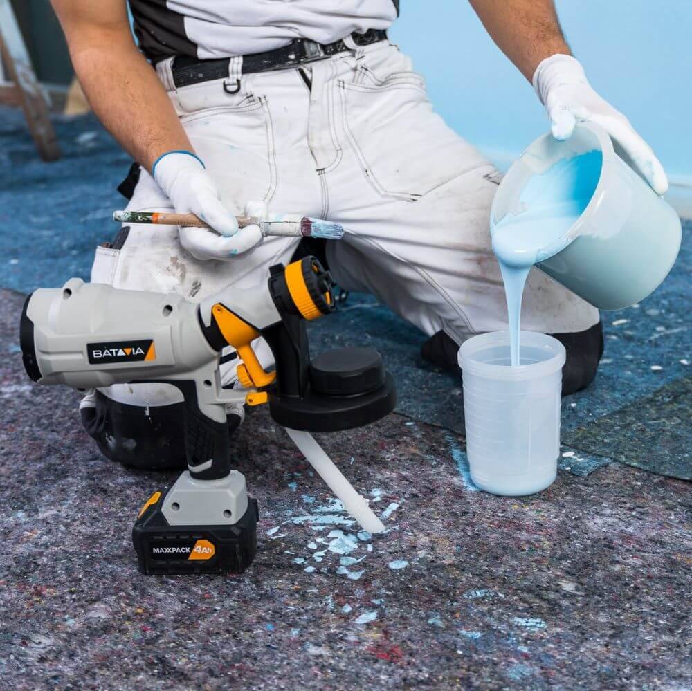 Pistolet à peinture sans fil - 18V - Réservoir 900 ml - Débit réglable - Image 5